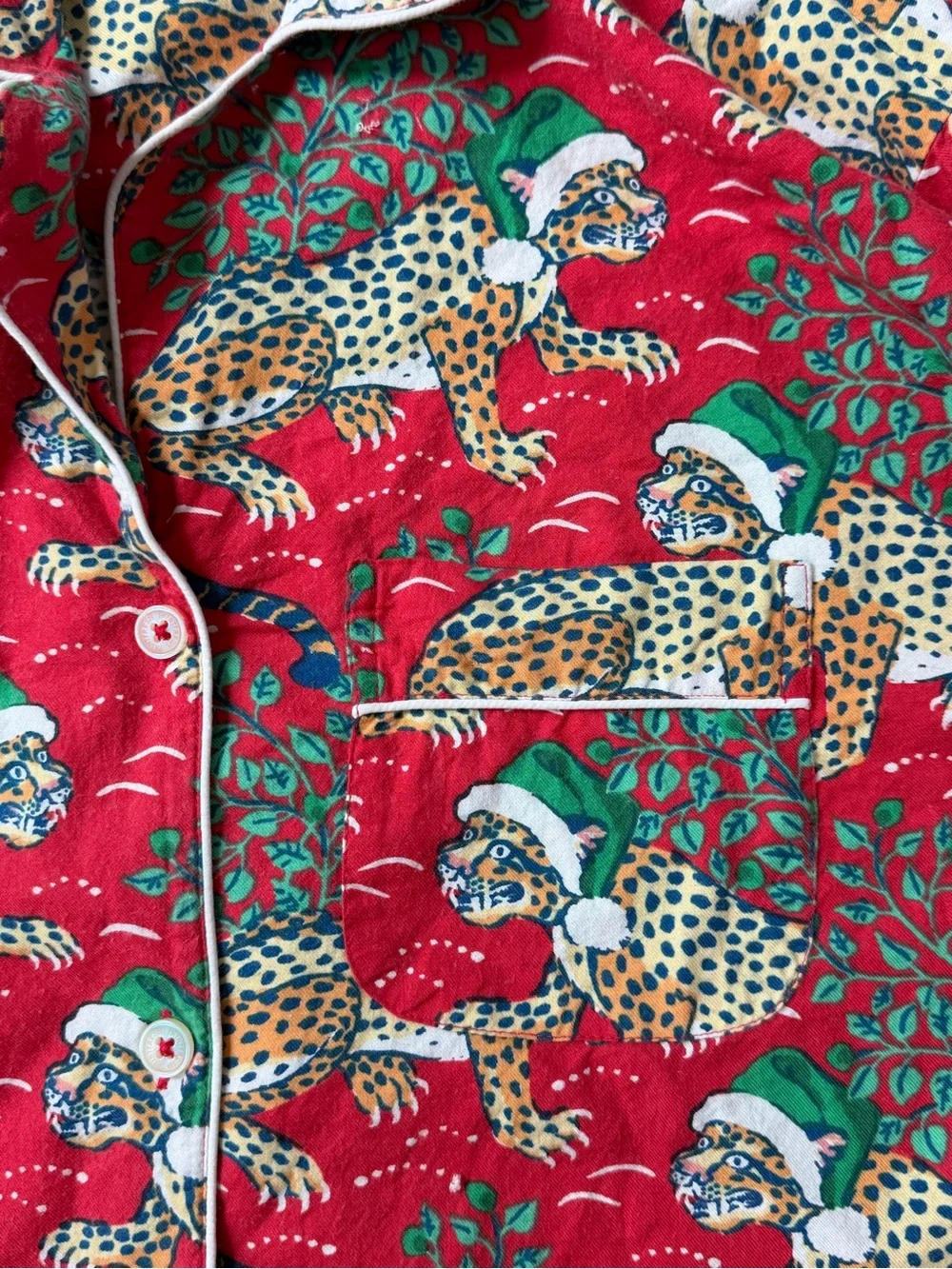 Printfresh Christmas Leopard Pajama Set Red Size M